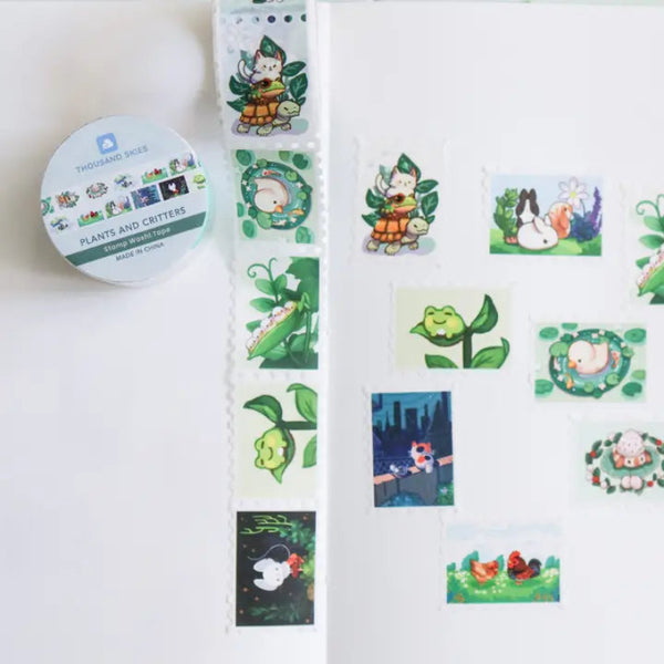 Stamp Washi Tape- Plants and Critters