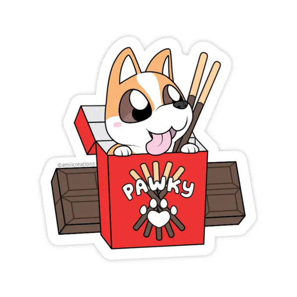Paw-ky Dog Vinyl Sticker