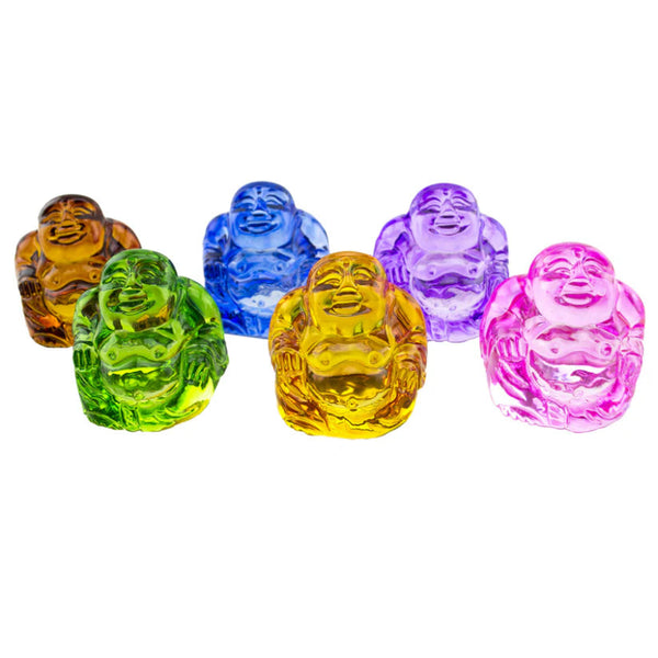 Large Crystal Buddha Set of 6
