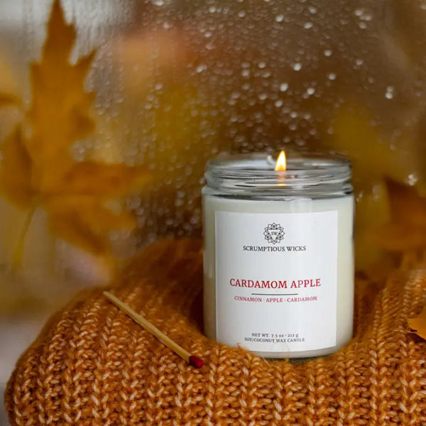 Cardamom Apple Wax Glass Jar Candle