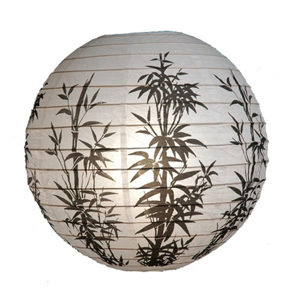 Bamboo Print Paper Lantern - 16 inches