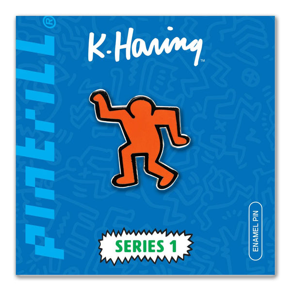 Keith Haring - Dancing Man Pin - Orange