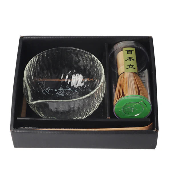 Matcha Set- Glass Latte Bowl with Whisk and Scoop