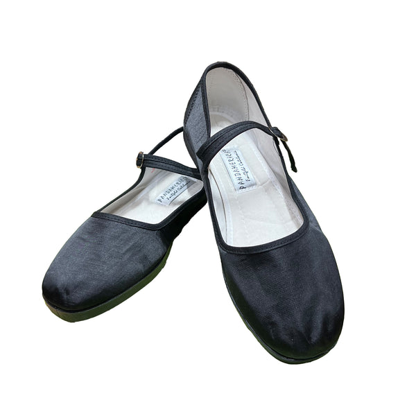 Satin Mary Janes - Black