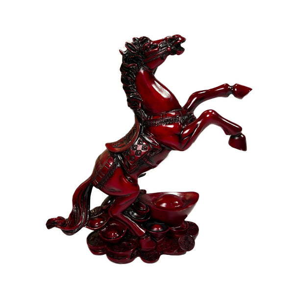 Wooden horse figurine on ingots