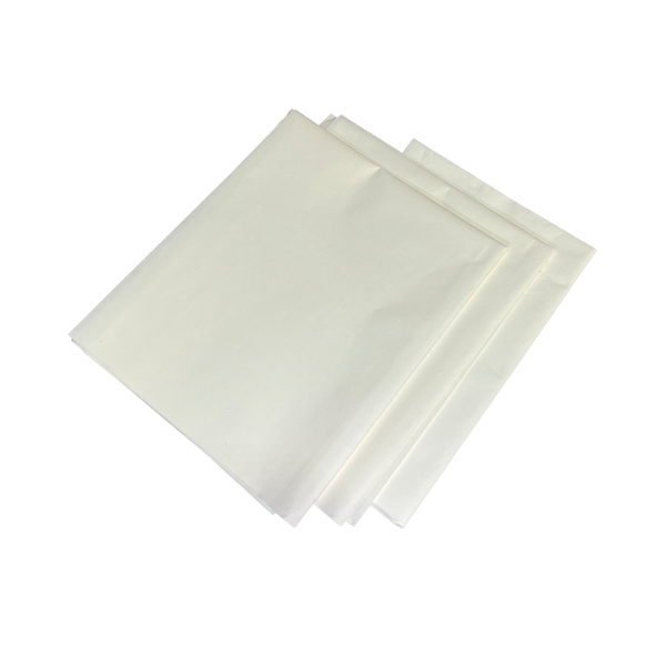 Three white rice paper sheets on a white background