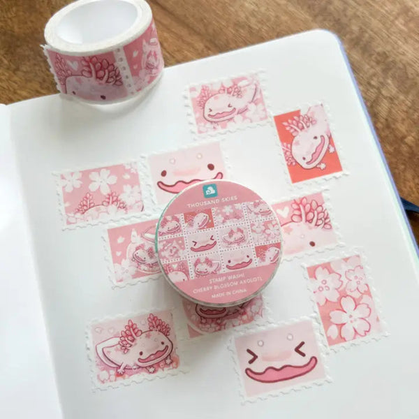 Stamp Washi Tape- Cherry Blossom Axolotl