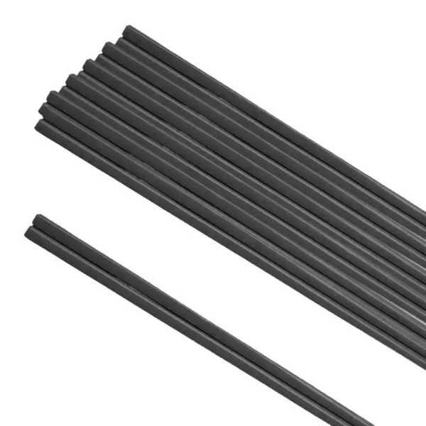 Set of black chopsticks on a white background