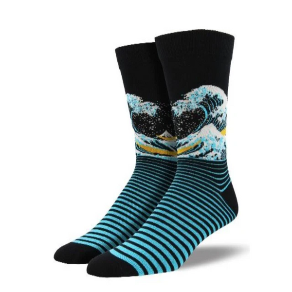 Blue wave socks