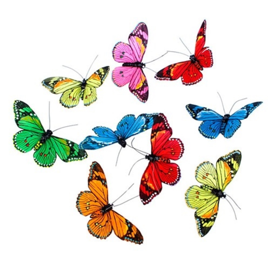 Colorful butterflies on a white background