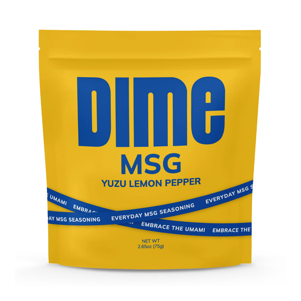 Yellow bag of DIME MSAG yuzu lemon pepper