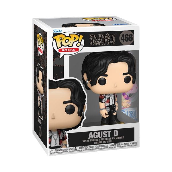 Funko Pop! Rocks figure packaging with Agust D on a white background