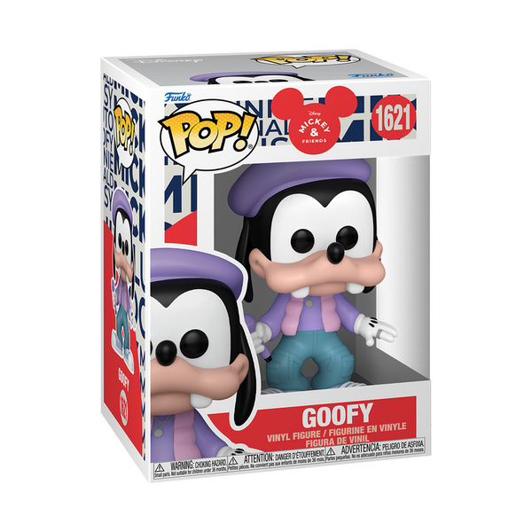 Funko Pop! packaging featuring Goofy figure with colorful design