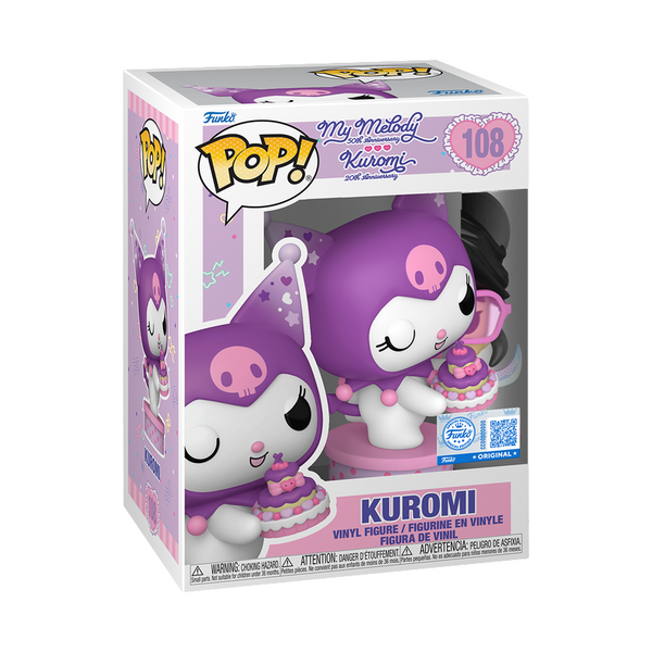 Funko Pop! vinyl figure packaging featuring Kuromi from My Melody and Kuromi on a white background.