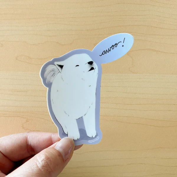 Smol Awoo Samoyed Waterproof Vinyl Sticker