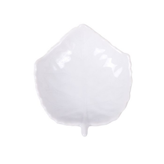 Leaf shaped ceramic tea caddy