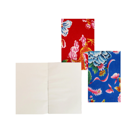 Blue and red peony notebooks