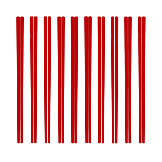 Red chopsticks on a white background