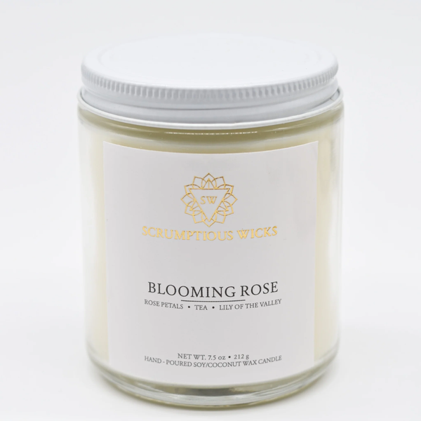 Blooming Rose scented candle in jar