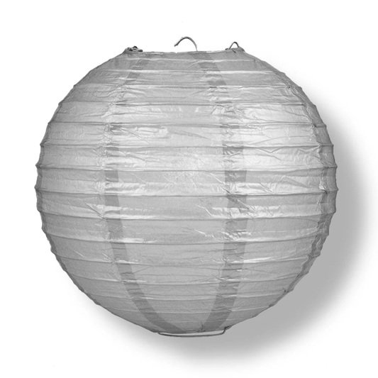 Silver Wire Frame Spherical Paper Lantern