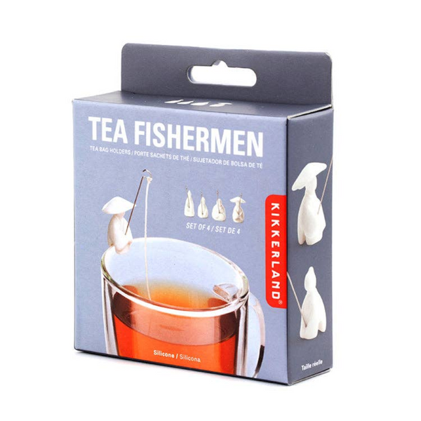 Kikkerland Tea Fishermen packaging on a white background