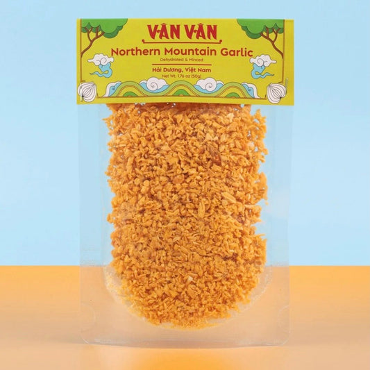 Bag of Van Van brand minced Northern Mountain Garlic