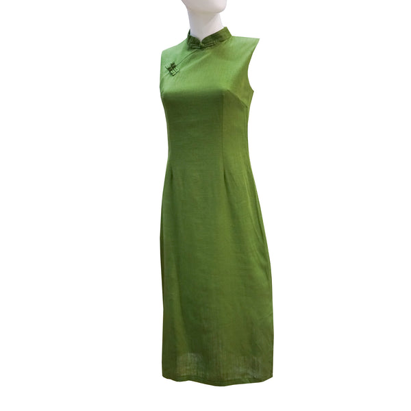 Sleeveless Ankle-Length Qipao - Jade
