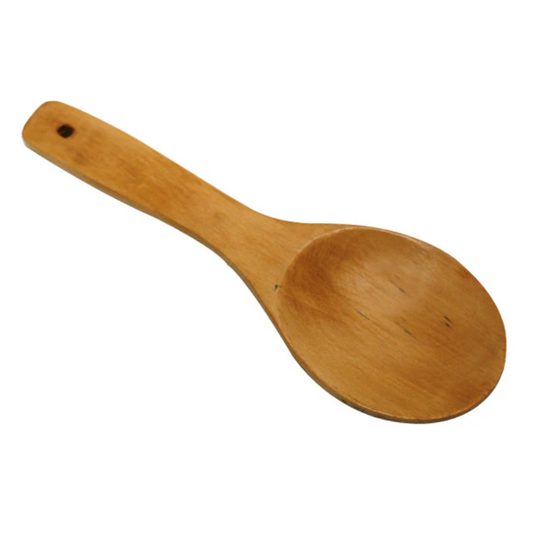 Wooden spoon on a white background