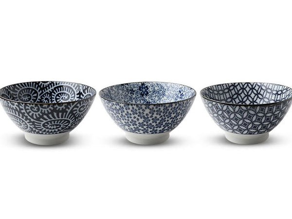 Blue on White Classic Pattern Noodle Bowl - 7 in.