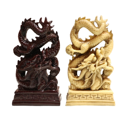 Standing Dragon in mahogany and ivory