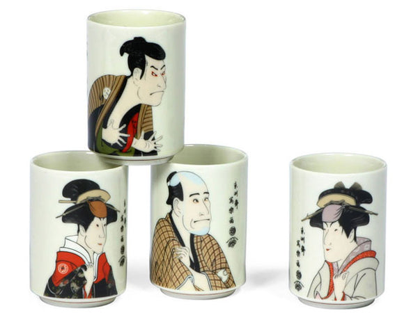 Japanese Kabuki Actors Teacup Set