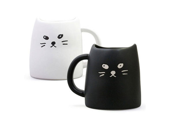 Black and White Cat Mug Set