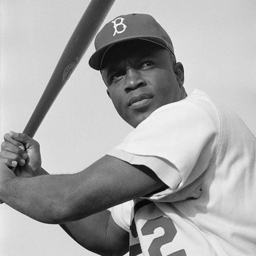 Jackie Robinson up at bat