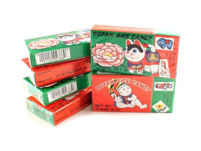 Several boxes of Botan rice candy