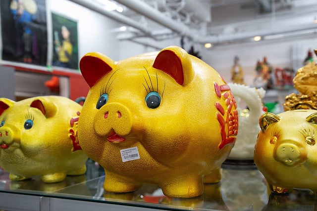 Gold piggy banks