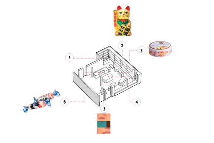 Graphic of Pearl River Mart store in the Museum of Chinese in America