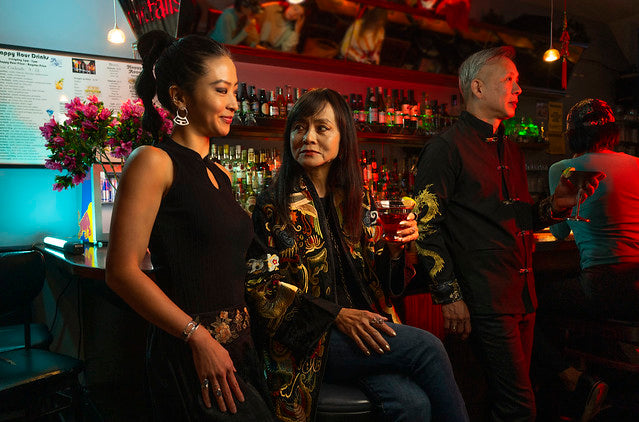 Kelly, Lillian, and Carl Bit at the bar in Asia Roma