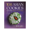 Book cover of '108 Asian Cookies' by Kat Lieu with a green cookie on a purple background.