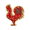 Red and gold Year of the Rooster enamel pin