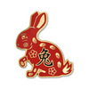 Red and gold Year of the Rabbit enamel pin
