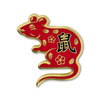 Red and gold Year of the Rat enamel pin