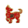 Red and gold Year of the Dog enamel pin