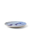 Ceramic plate with blue fish design on a white background