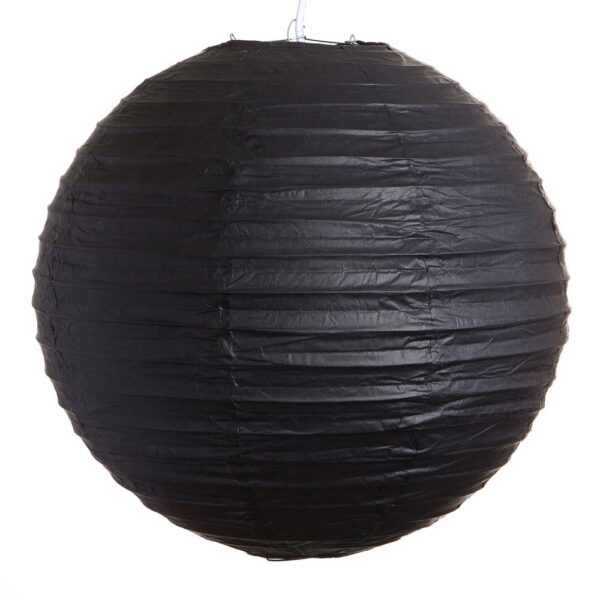 Black Round Paper Lantern (Wire Frame)