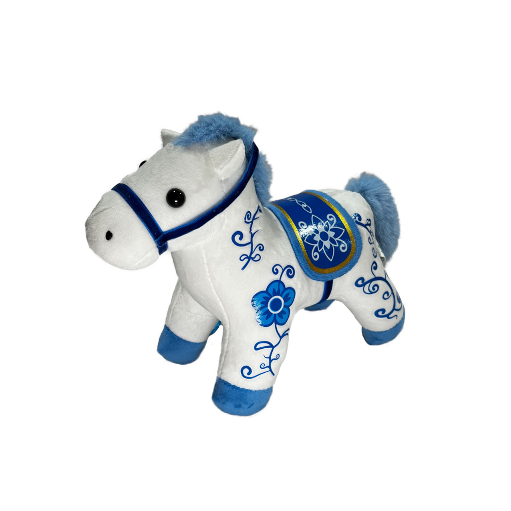 Plush Horse - Blue and White