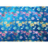 Tulip Floral Brocade Fabric - Turquoise closeup