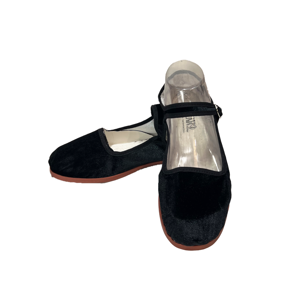 Black Velvet Mary Jane Shoes