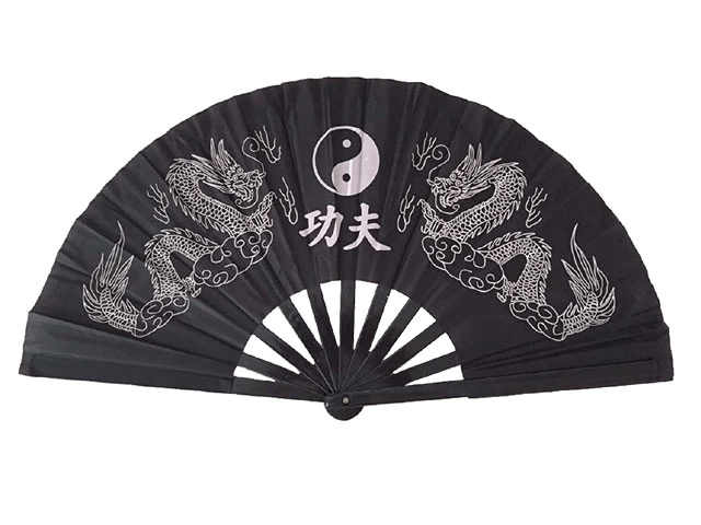 Double Dragon KungFu Fabric Fan
