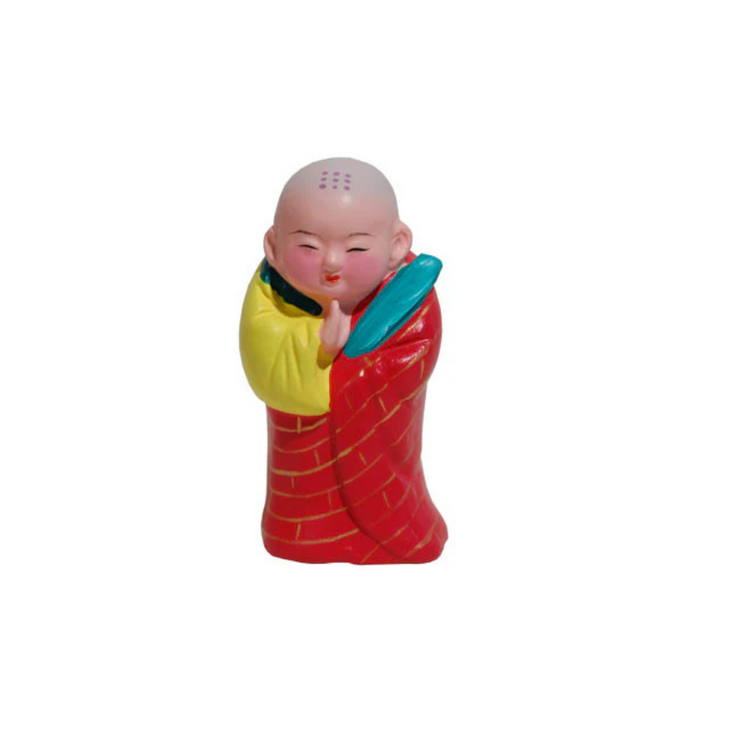 Hand Painted Clay Figurine (F) - Little Praying Monk