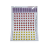 Sheet of stickers with pink peach and yellow star designs on a white background